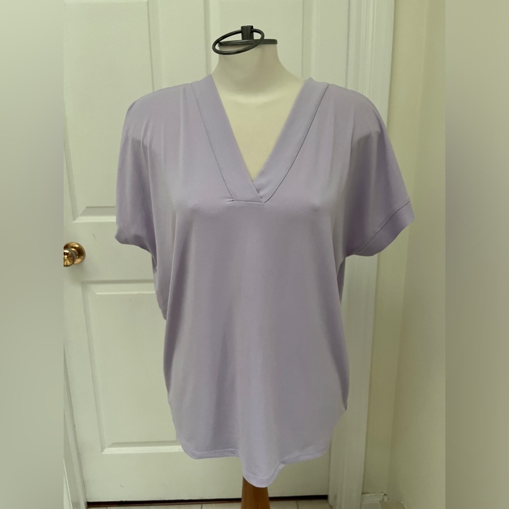 Banana Republic Pretty Orchid Short Sleeve V-Neck top size large